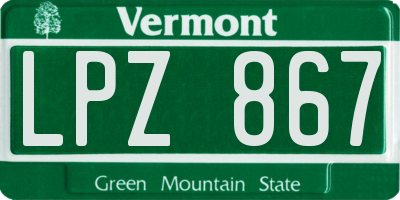 VT license plate LPZ867