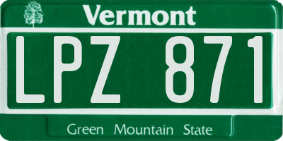 VT license plate LPZ871