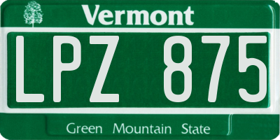 VT license plate LPZ875