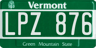 VT license plate LPZ876