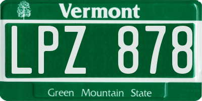 VT license plate LPZ878