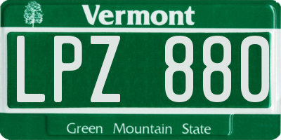 VT license plate LPZ880