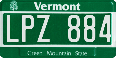 VT license plate LPZ884