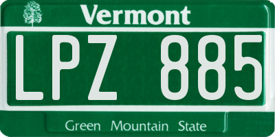 VT license plate LPZ885