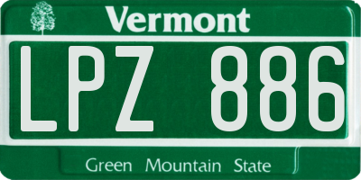 VT license plate LPZ886