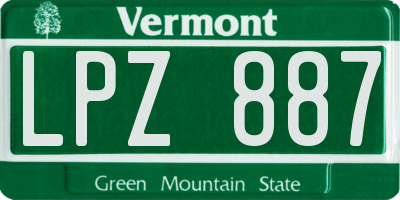 VT license plate LPZ887
