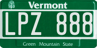 VT license plate LPZ888