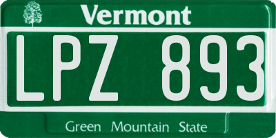 VT license plate LPZ893