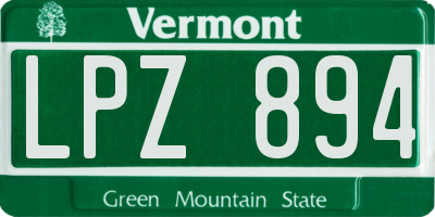 VT license plate LPZ894