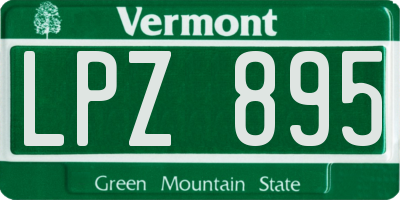 VT license plate LPZ895