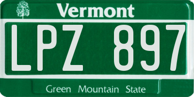 VT license plate LPZ897