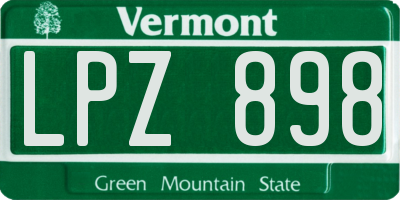 VT license plate LPZ898