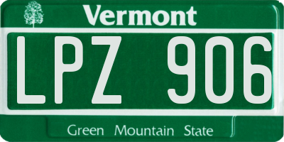 VT license plate LPZ906