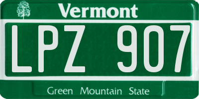 VT license plate LPZ907