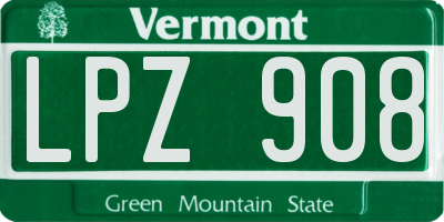 VT license plate LPZ908