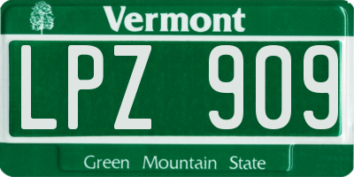 VT license plate LPZ909
