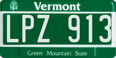 VT license plate LPZ913