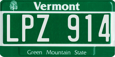 VT license plate LPZ914
