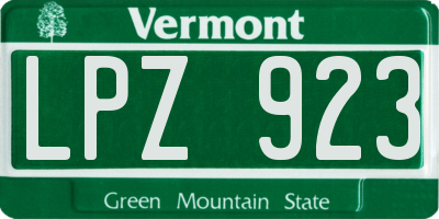 VT license plate LPZ923