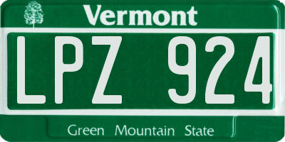 VT license plate LPZ924