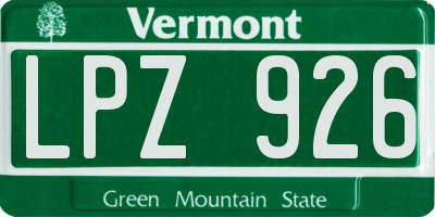 VT license plate LPZ926