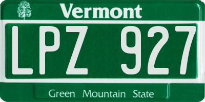 VT license plate LPZ927