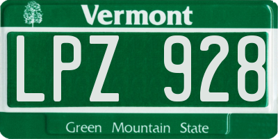 VT license plate LPZ928