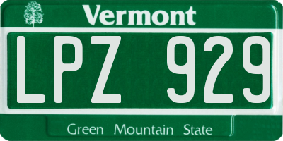 VT license plate LPZ929