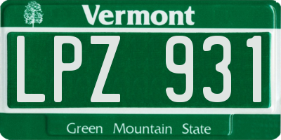 VT license plate LPZ931