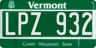 VT license plate LPZ932