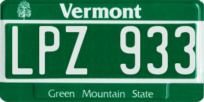 VT license plate LPZ933