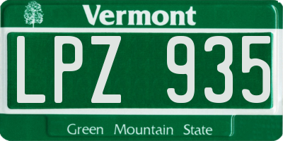 VT license plate LPZ935