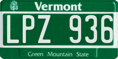 VT license plate LPZ936