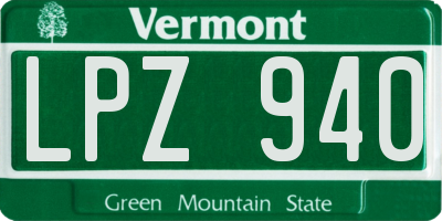 VT license plate LPZ940