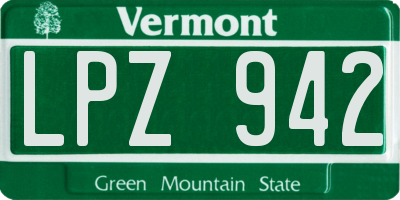 VT license plate LPZ942