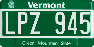VT license plate LPZ945
