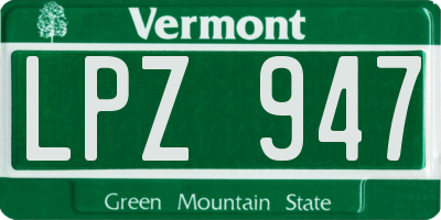 VT license plate LPZ947