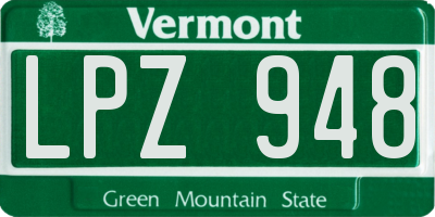 VT license plate LPZ948