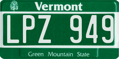 VT license plate LPZ949