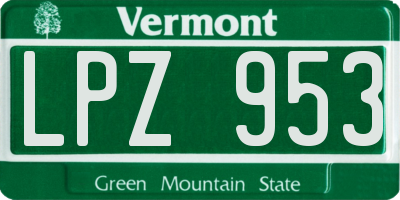 VT license plate LPZ953