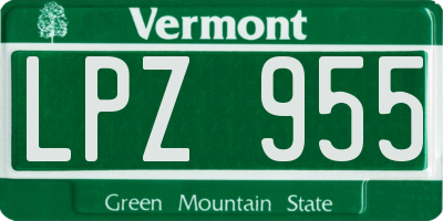 VT license plate LPZ955