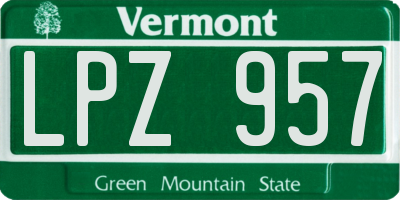 VT license plate LPZ957