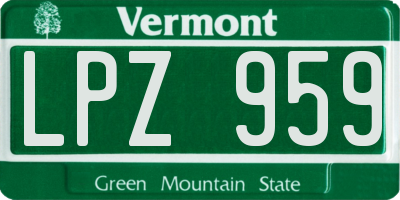VT license plate LPZ959