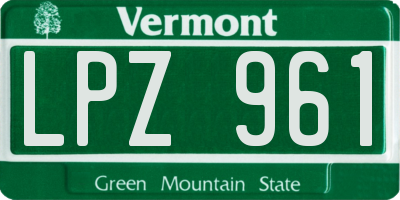 VT license plate LPZ961