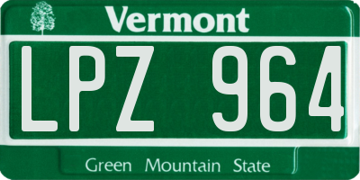 VT license plate LPZ964