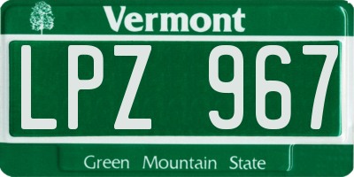 VT license plate LPZ967