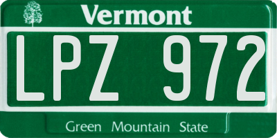 VT license plate LPZ972
