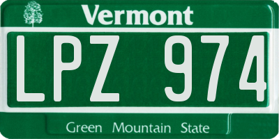 VT license plate LPZ974