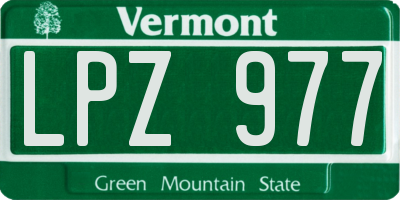 VT license plate LPZ977