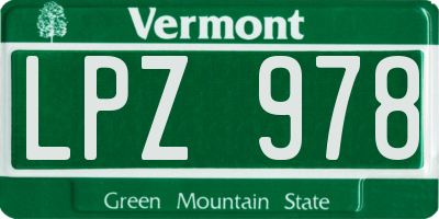 VT license plate LPZ978